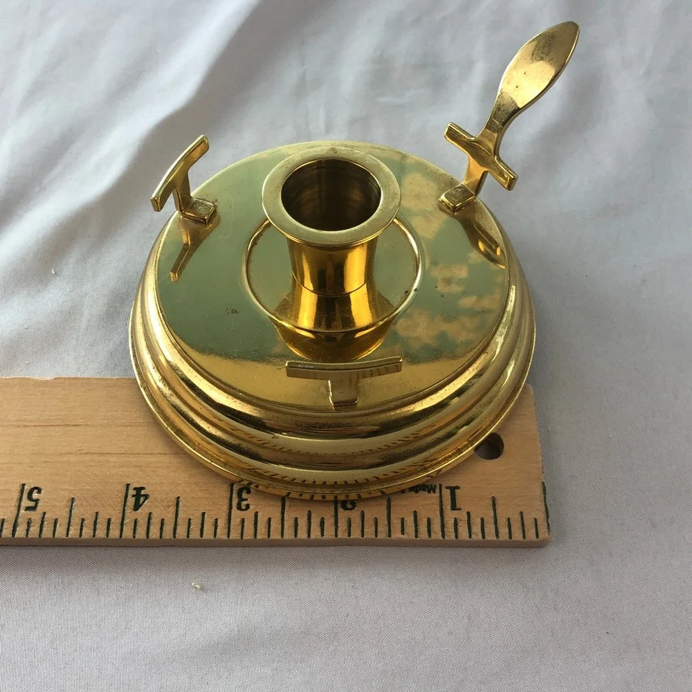 VTG PartyLite P7750 Brass Chamber Lamp Taper Candle Holder Base Gold, No Glass